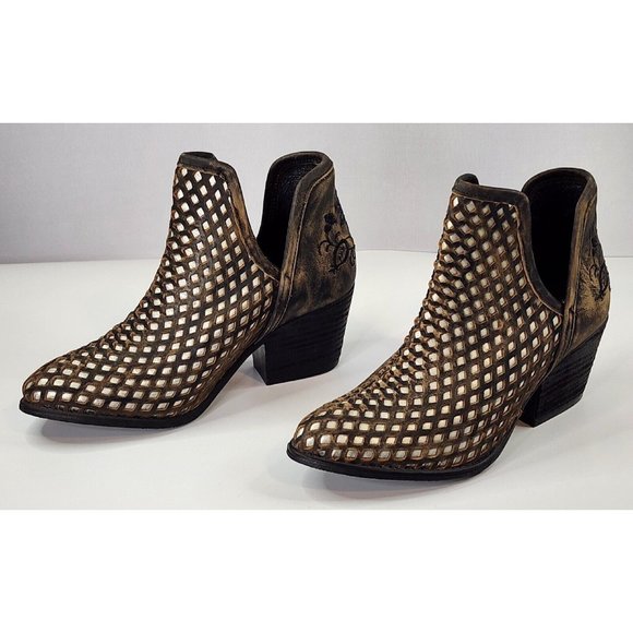 Musse & Cloud Atlantis Boots Womens Size 6 Brown Leather Embroidery Western - Picture 4 of 11